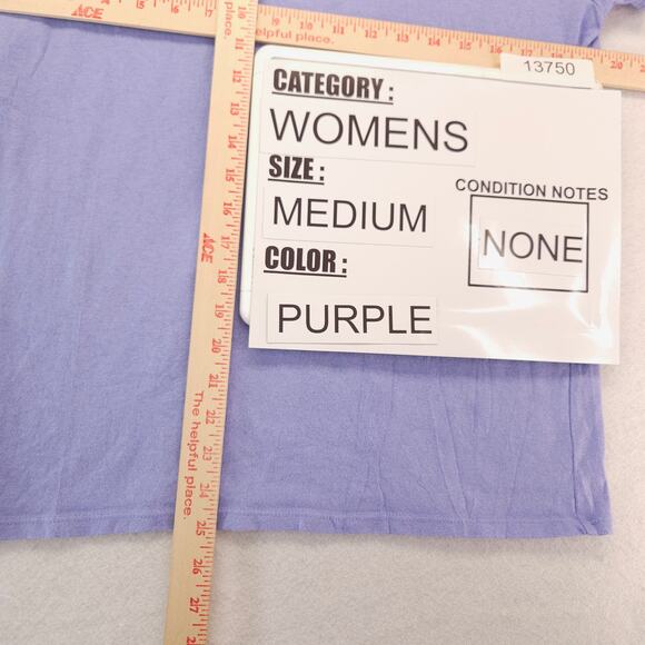 Alab Casual Long Sleeve Crew Neck Graphic T Shirt Womens Size Medium M Purple - Picture 8 of 9